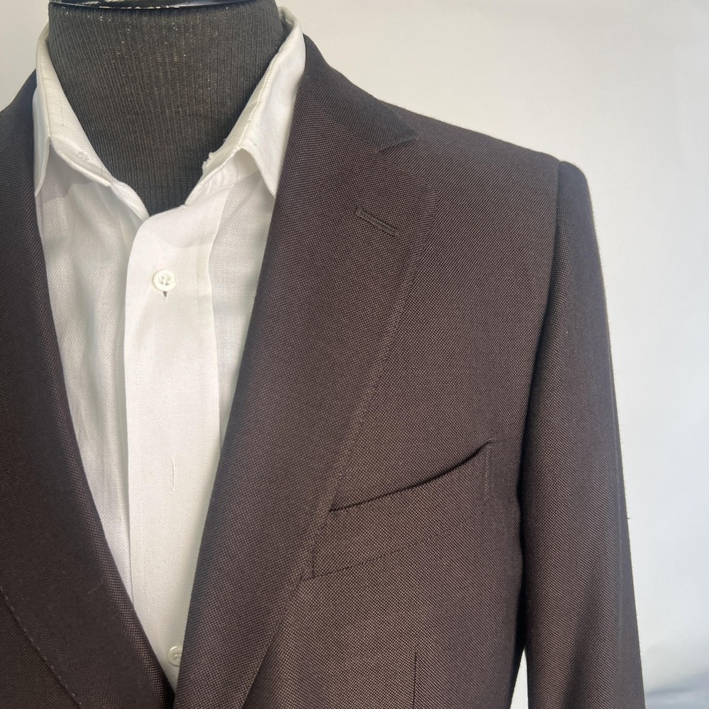 Zegna Blazer Mens 50R IT 40 US Brown 100% Bamboo City Suit Jacket Blazer $4,750